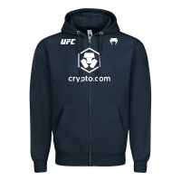 Navy crypto Zipper Hoodie - artisFamous