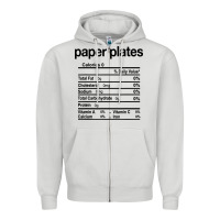 Paper Plates Nutrition Facts Funny Thanksgiving Christmas Zipper Hoodie | Teevron