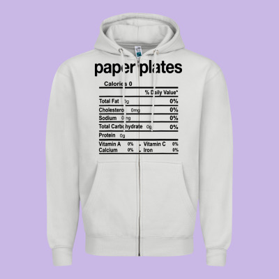 Paper Plates Nutrition Facts Funny Thanksgiving Christmas Zipper Hoodie Designed By Artisfamous