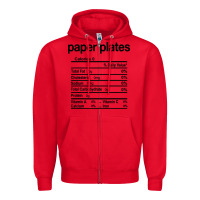 Red paper plates nutrition facts funny thanksgiving christmas Zipper Hoodie - artisFamous