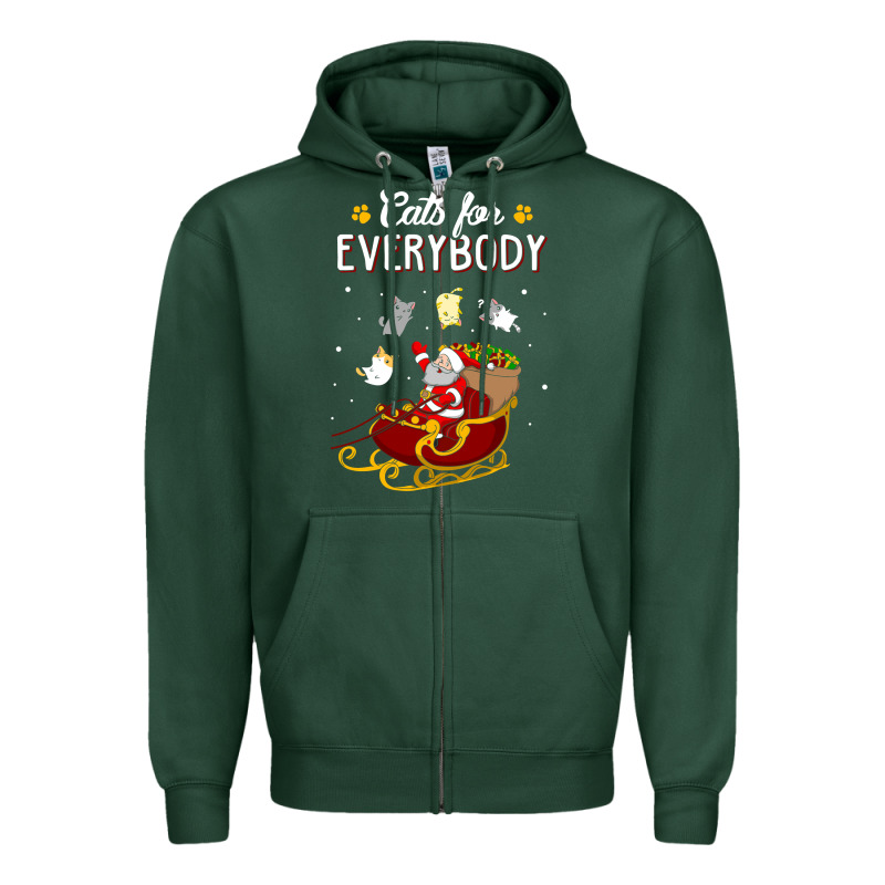 Cats For Everybody Cat Christmas Ugly Christmas Sweatshirt Zipper Hoodie by artisFamous | Teevron