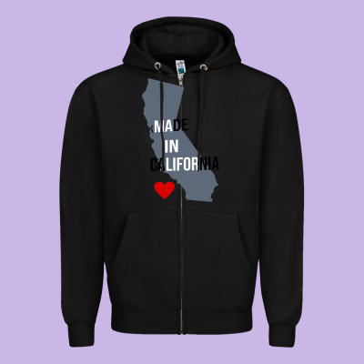 Made In California Zipper Hoodie Designed By Artisfamous