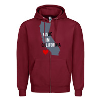Burgundy made in california Zipper Hoodie - artisFamous