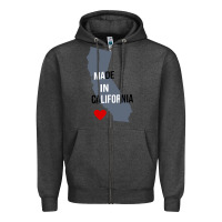 Charcoal Heather made in california Zipper Hoodie - artisFamous