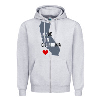 Heather Grey made in california Zipper Hoodie - artisFamous