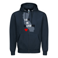 Navy made in california Zipper Hoodie - artisFamous