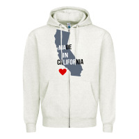 Oatmeal Heather made in california Zipper Hoodie - artisFamous