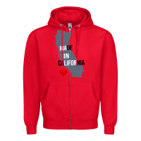 Red made in california Zipper Hoodie - artisFamous