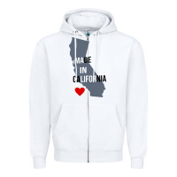 White made in california Zipper Hoodie - artisFamous