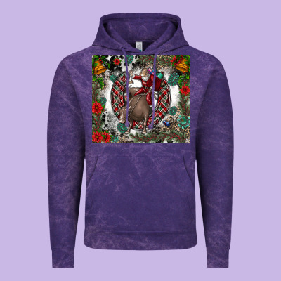 Rodeo Santa Vintage Hoodie Designed By Cowhidedigitalart