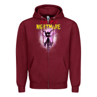 Burgundy Your Worst Nightmare Zipper Hoodie - artisFamous