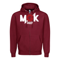 Burgundy machine gun Zipper Hoodie - artisFamous