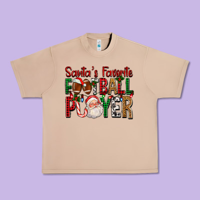 Santa's Favorite Football Player For Christmas Urban Heavy Tee Designed By Fadigitalartstudio