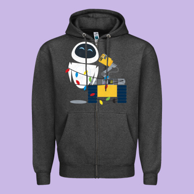 Wall E Eve Christmas Light Wrap Graphic T Shirt Zipper Hoodie Designed By Artisfamous