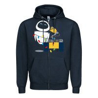 Navy wall e eve christmas light wrap graphic t shirt Zipper Hoodie - artisFamous