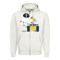 Oatmeal Heather wall e eve christmas light wrap graphic t shirt Zipper Hoodie - artisFamous