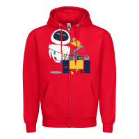 Red wall e eve christmas light wrap graphic t shirt Zipper Hoodie - artisFamous