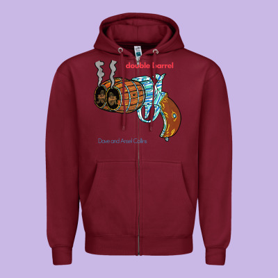 Double Barrel Zipper Hoodie Designed By Artisfamous