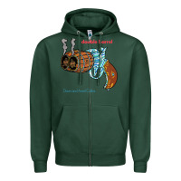 Sports Green Double Barrel Zipper Hoodie - artisFamous