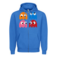 True Royal pacman ghosts cool retro 80s Zipper Hoodie - artisFamous