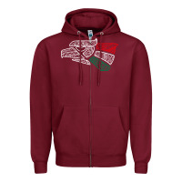 Burgundy mexico flag Zipper Hoodie - artisFamous