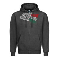Charcoal Heather mexico flag Zipper Hoodie - artisFamous