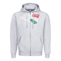 Heather Grey mexico flag Zipper Hoodie - artisFamous