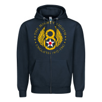 Navy mighty eighth   8th air force Zipper Hoodie - artisFamous