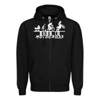 Black motocross motocicleta evolución offroad Zipper Hoodie - artisFamous