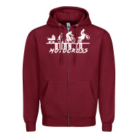 Burgundy motocross motocicleta evolución offroad Zipper Hoodie - artisFamous
