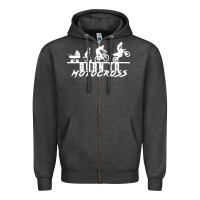 Charcoal Heather motocross motocicleta evolución offroad Zipper Hoodie - artisFamous