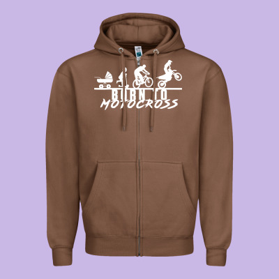 Motocross Motocicleta Evolución Offroad Zipper Hoodie Designed By Artisfamous