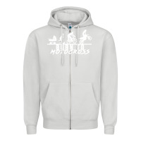 Dove Grey motocross motocicleta evolución offroad Zipper Hoodie - artisFamous