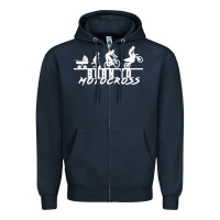 Navy motocross motocicleta evolución offroad Zipper Hoodie - artisFamous