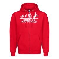 Red motocross motocicleta evolución offroad Zipper Hoodie - artisFamous