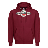 Burgundy daytona speedway Zipper Hoodie - artisFamous