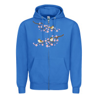 True Royal cherry blossom sakura with bird Zipper Hoodie - artisFamous