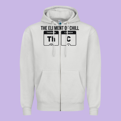 Mens The Element Of Chill Thc Marijuana Joke Black Zipper Hoodie Designed By Artisfamous