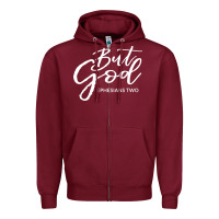 Burgundy but god imajes Zipper Hoodie - artisFamous