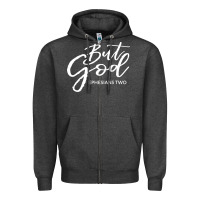 Charcoal Heather but god imajes Zipper Hoodie - artisFamous