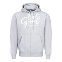 Heather Grey but god imajes Zipper Hoodie - artisFamous