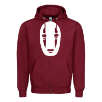 Burgundy noface spirited away halloween Zipper Hoodie - artisFamous