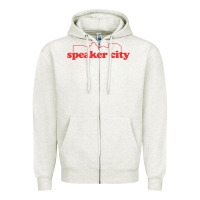 Oatmeal Heather speaker city Zipper Hoodie - artisFamous