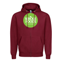 Burgundy Whole Foods Market Zipper Hoodie - artisFamous