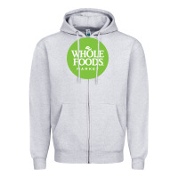 Heather Grey Whole Foods Market Zipper Hoodie - artisFamous