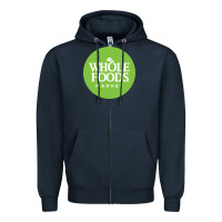 Navy Whole Foods Market Zipper Hoodie - artisFamous