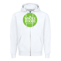White Whole Foods Market Zipper Hoodie - artisFamous