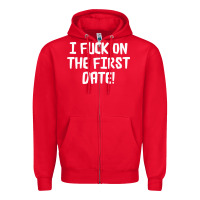 Red i f'ck on the first date Zipper Hoodie - artisFamous