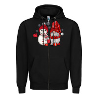 Black snowman gnome Zipper Hoodie - JahusDesignShop