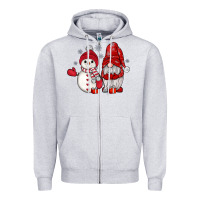 Heather Grey snowman gnome Zipper Hoodie - JahusDesignShop